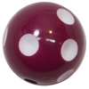 20mm Maroon Polka Dot Bubblegum Beads