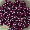 20mm Maroon Polka Dot Bubblegum Beads