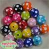 20mm Mixed Color Polka Dot Bubblegum Beads