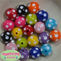 20mm Mixed Color Polka Dot Bubblegum Beads