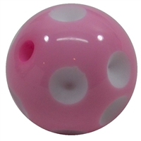 20mm Pink Polka Dot Bubblegum Beads