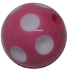 20mm Rose Polka Dot Bubblegum Beads