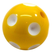 20mm Yellow Polka Dot Bubblegum Beads