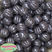 20mm Gray Pumpkin Style Acrylic Bubblegum Bead