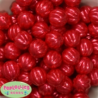 20mm Red Pumpkin Style Acrylic Bubblegum Bead