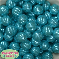 20mm Turquoise Pumpkin Style Acrylic Bubblegum Bead