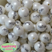 20mm Best Friend Print Matte Bead 20pc.