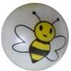 20mm Bumble Bee Print Bubblegum Beads