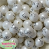 20mm Love Print Matte Bead 20pc.