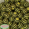 20mm Black & Yellow Stripe Rhinestone Beads Bulk