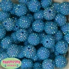 20mm Blue Rhinestone Bubblegum Beads