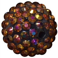 20mm Bronze Rhinestone Bubblegum Beads