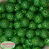 20mm Christmas Green Rhinestone Beads