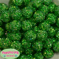 20mm Green Confetti Rhinestone Beads