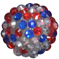 20mm USA Confetti Rhinestone Bubblegum Beads