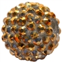 20mm Gold Metallic Rhinestone Bubblegum Beads