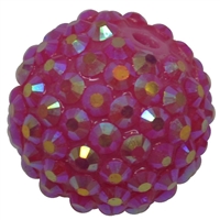 20mm Hot Pink Rhinestone Bubblegum Beads