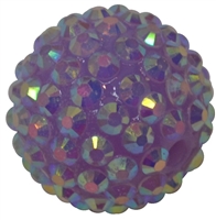 20mm Lavender Rhinestone Bubblegum Beads