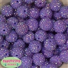 20mm Lavender Rhinestone Bubblegum Beads