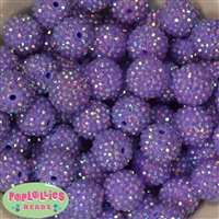 	 20mm Lavender Rhinestone Bubblegum Beads Bulk