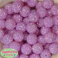 20mm Light Lavender Rhinestone Bubblegum Beads Bulk