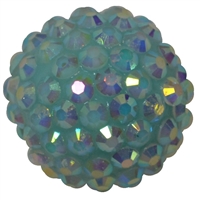 20mm Mint Rhinestone Bubblegum Beads