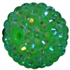 20mm Neon Green Rhinestone Bubblegum Beads