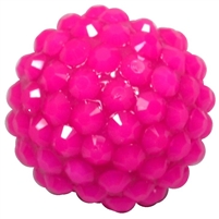 20mm Neon Pink Rhinestone Bubblegum Beads