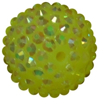 20mm Neon Yellow Rhinestone Bubblegum Beads