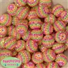 20mm Spring Stripe Rhinestone Bubblegum Beads