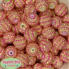 20mm Pink and Yellow Stripe Rhinestone Bubblegum Beads