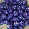 20mm Purple Rhinestone Bubblegum Beads