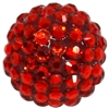 20mm Red Rhinestone Bubblegum Beads