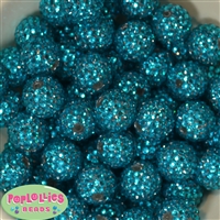 20mm Turquoise Rhinestone Bubblegum Beads Bulk