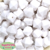 20mm Solid White Cube Bubblegum Bead