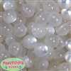 20mm White Shimmer Bubble Style Acrylic Gumball Bead