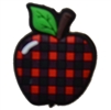 Buffalo Plaid Apple Silicone Bead