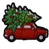 Car carrying Christmas Tree Silicone Focal Bead