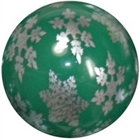 20mm silver snowflakes printed on green solid bubblegum beads