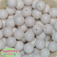 20mm White Acrylic Bubblegum Beads Bulk