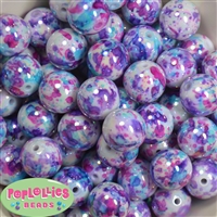 20mm Jewel Splattered Miracle AB Acrylic Bubblegum Beads