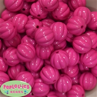 20mm Hot Pink Pumpkin Style Acrylic Bubblegum Bead