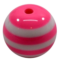 20mm Pink Stripe Resin Bubblegum Beads