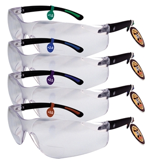 Wrap Around Safety Mag Diopter Glasses w/ Adjustable Arm