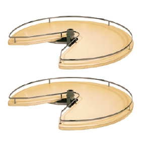 Swivel 3/4 Circle Carousel 2 Shelf - Maple/ Champagne