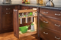 Utensil Bin Base Organizer Under Mount Soft Close Pull Out (25 1/2" H X 21 5/8" D) - Maple