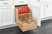 Base Under Mount Soft Close Wood Storage Container Pull Out