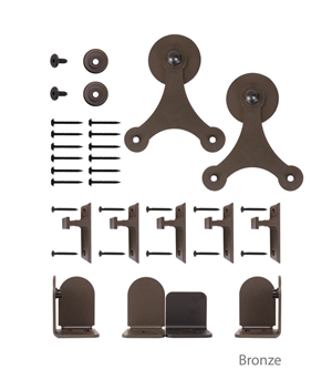 Steel Round Atlantis Series Short Bracket Hardware Kit for Wood Barn Doors