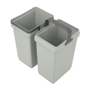 Waste Bin with Handles - Silver Grey