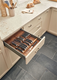 Insert Wood Double Knife Block for Drawers